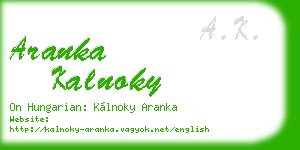 aranka kalnoky business card